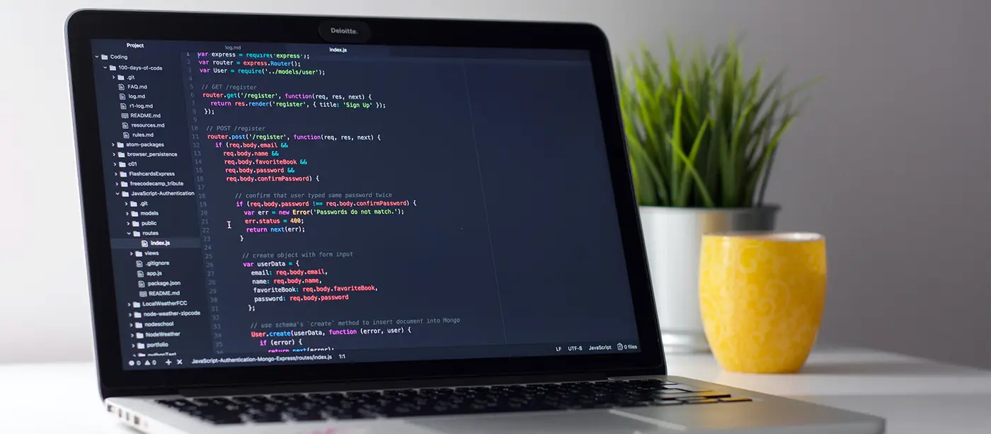 Código fuente en un editor de programación